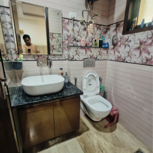 Bathroom in 3 BHK Builder Floor at Malviya Nagar – for Rent