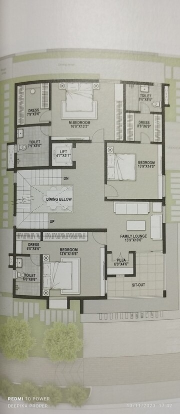 Floor Plan in 5 BHK Villa at SMR SMS Vinay Casa Carino, Bandlaguda Jagir – for Sale