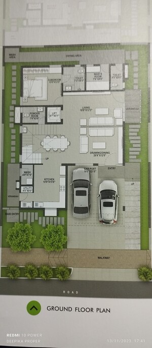 Floor Plan in 5 BHK Villa at SMR SMS Vinay Casa Carino, Bandlaguda Jagir – for Sale