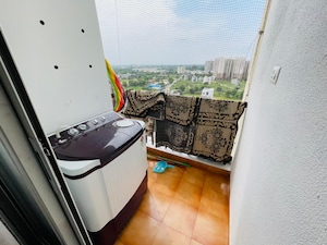 Balcony in 2 BHK Apartment at Manglam Aadhar, Gandhi Path – for Rent