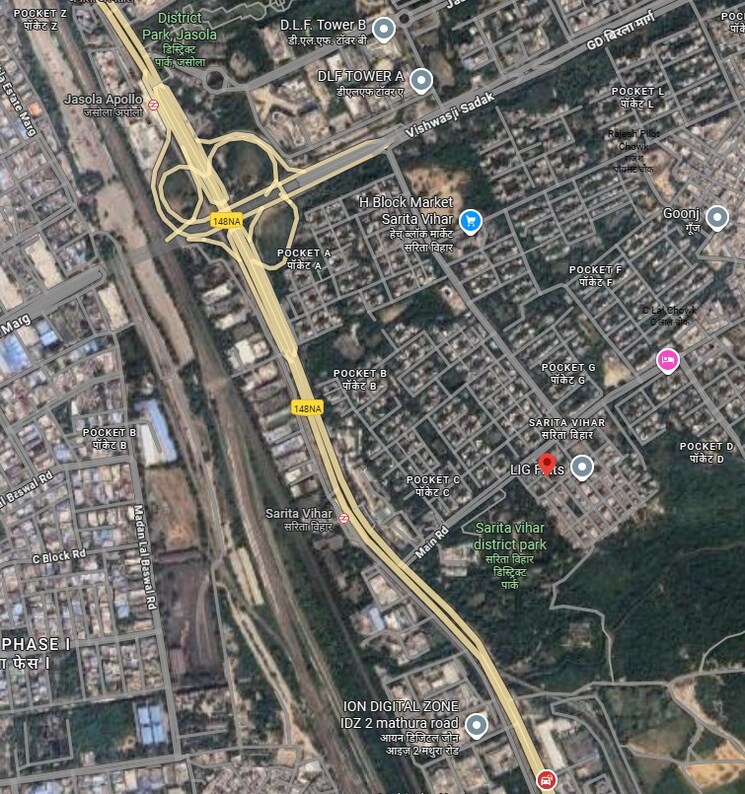 Map Location, sarita vihar 2 Bedroom 754 Sq.Ft. Apartment In Sarita Vihar Delhi 9238743