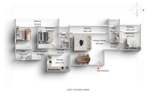 Floor Plan in 3 BHK Apartment at Runwal Bliss, Kanjurmarg East – for Sale