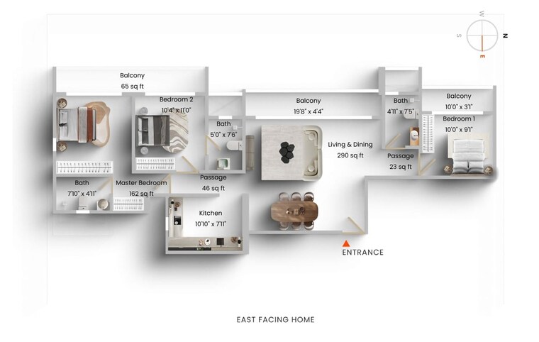 Floor Plan, runwal-bliss 3 Bedroom 1171 Sq.Ft. Apartment In Kanjurmarg East Mumbai 9296880