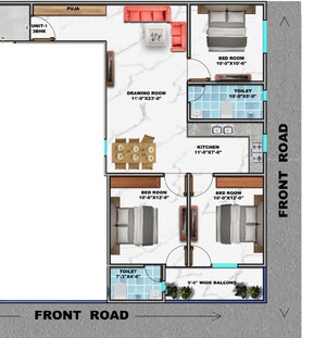 Floor Plan in 3 BHK Apartment at Alpine AIGIN Royal, Sector 1 Greater Noida – for Sale