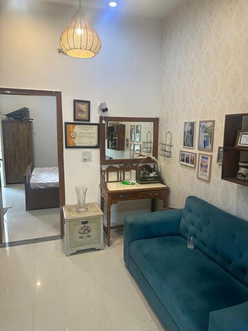 Living Room in 1 BHK Builder Floor at Lake View Complex, Dhakoli – for Sale