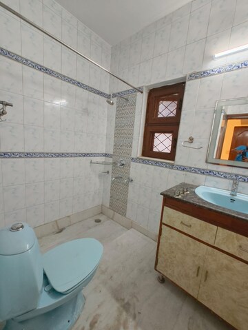 Bathroom in 3 BHK Builder Floor at Nehru Enclave – for Rent
