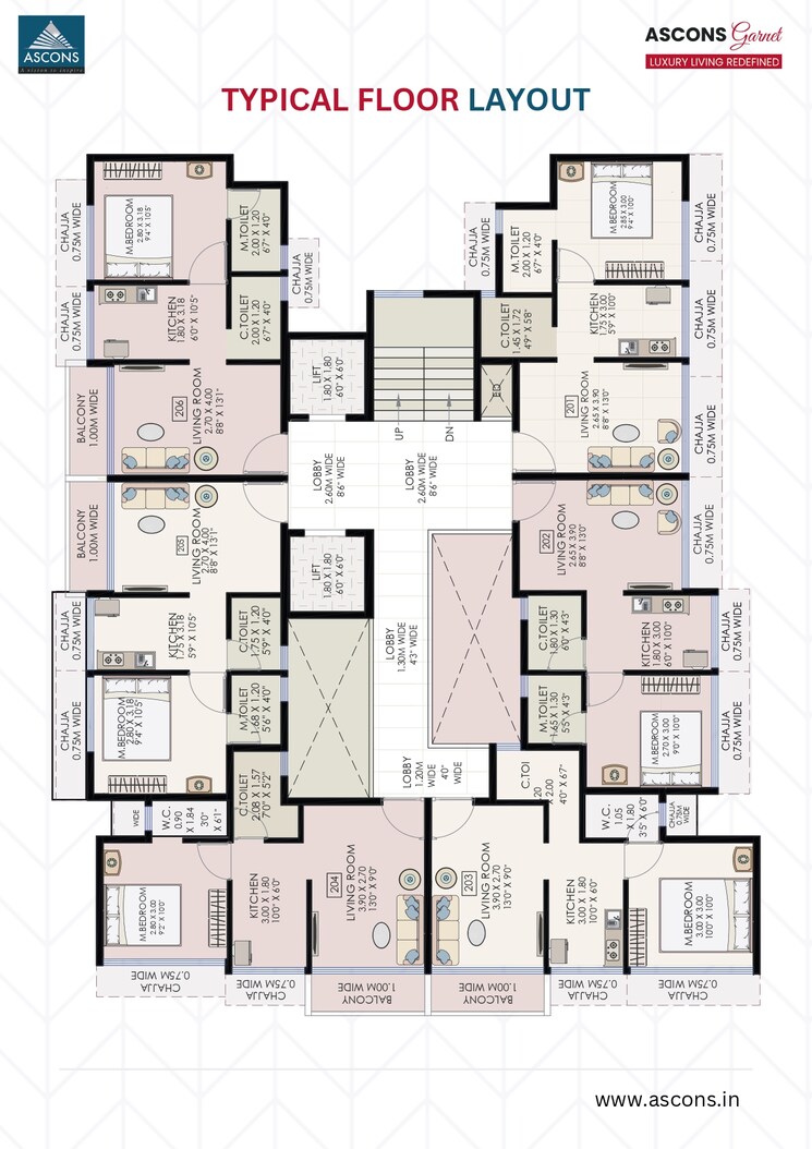 Floor Plan, ascons-garnet 1 Bedroom 650 Sq.Ft. Apartment In Dapoli Navi Mumbai 9299658