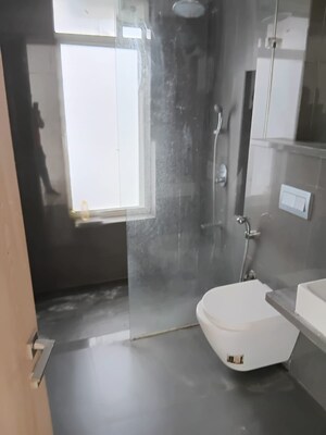 Bathroom in 3 BHK Apartment at Soham Crystal Spires, Thane West – for Rent