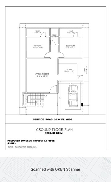 Floor Plan in 2 BHK Independent House at Pisoli – for Rent