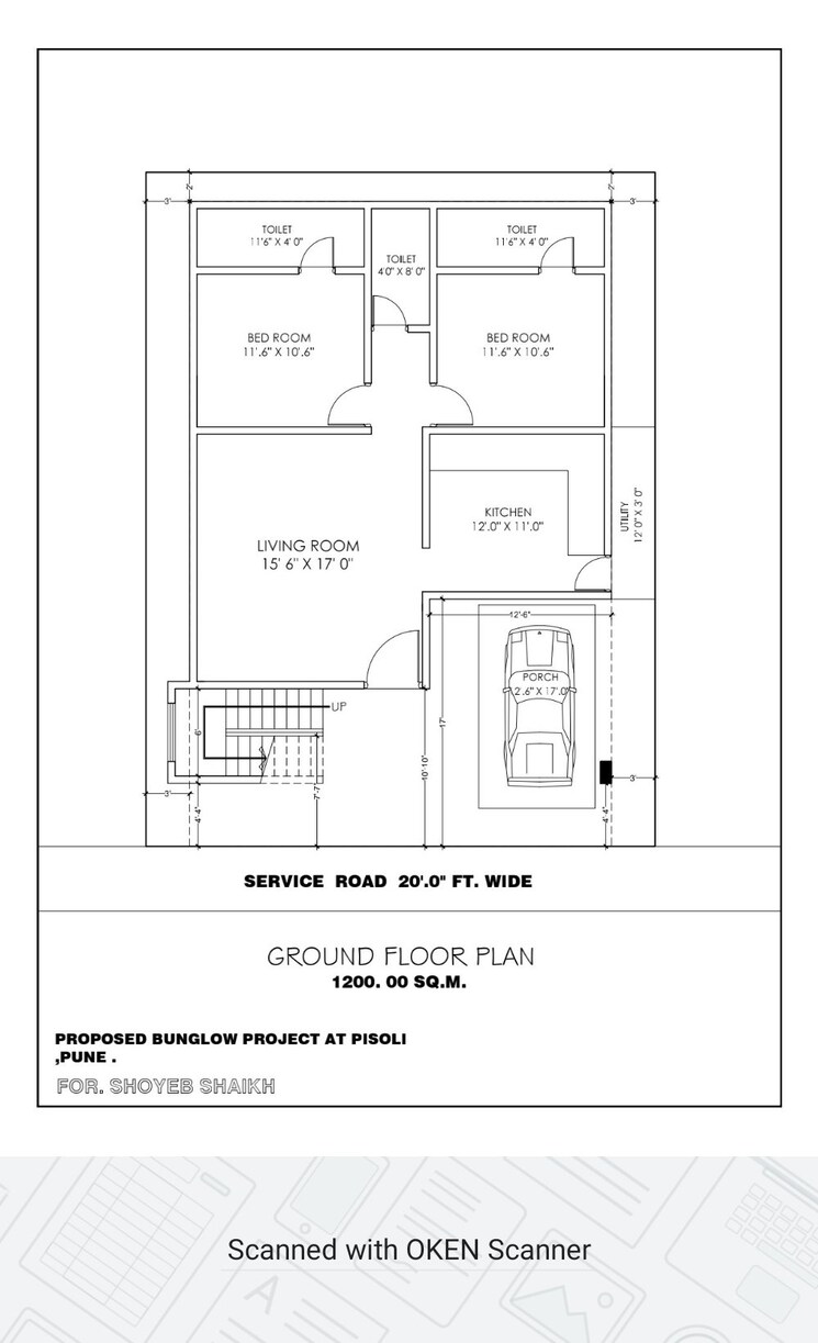 Floor Plan, pisoli 2 Bedroom 1500 Sq.Ft. Independent House In Pisoli Pune 9300371