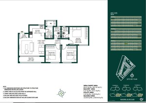 Floor Plan in 3 BHK Apartment at Godrej Woodscapes, Budigere Cross – for Sale
