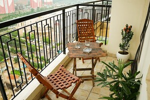 Balcony in 3.5 BHK Apartment at Gomti Nagar – for Rent