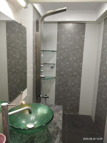 Bathroom in 1 BHK Apartment at Ajmera Odyessey Apartment, Bhakti Park – for Rent