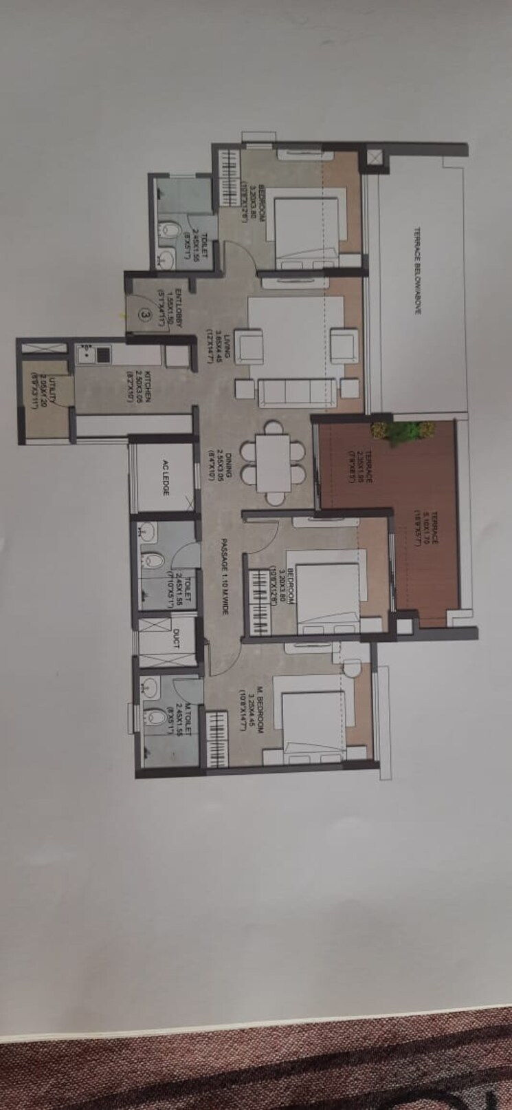 Floor Plan, kalpataru-jade-residences 3 Bedroom 1500 Sq.Ft. Apartment In Baner Pune 9303747