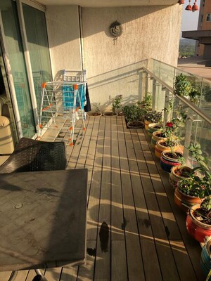 Balcony in 4 BHK Apartment at DB Woods, Goregaon East – for Rent