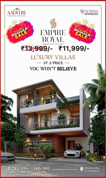 4 BHK Villa – Exterior View View at Aaditri Empire Royal Villas, Velmala - for Sale