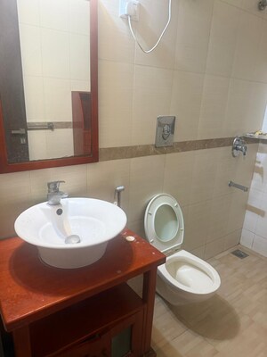 Bathroom in 3 BHK Builder Floor at Sukhdev Vihar – for Rent