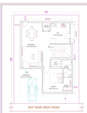Floor Plan in 4 BHK Villa at Adibatla – for Sale