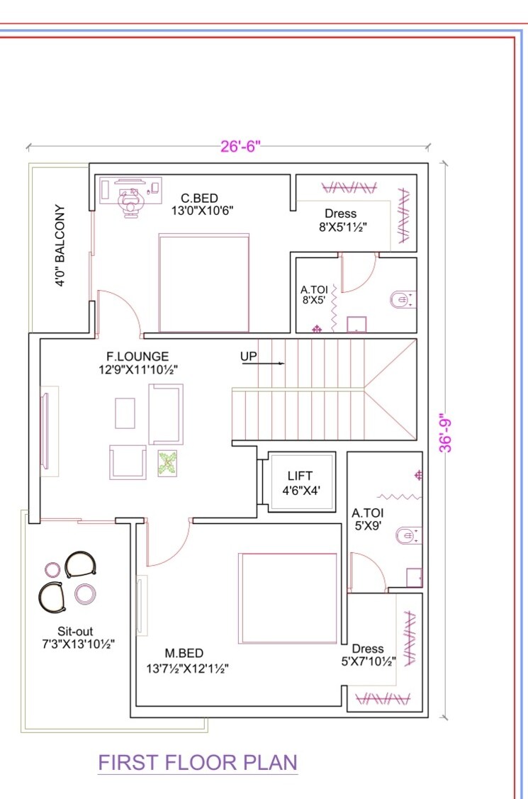 Floor Plan, nadergul 4 Bedroom 3253 Sq.Ft. Villa In Nadergul Hyderabad 9304703