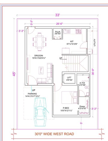 Floor Plan in 4 BHK Villa at Bongloor – for Sale