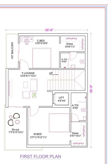 Floor Plan in 4 BHK Villa at Bongloor – for Sale