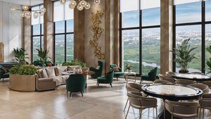 Living Room in 4 BHK Apartment at Kharadi – for Sale