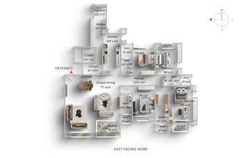 Floor Plan in 4 BHK Apartment at Hiranandani Gardens Somerset, Powai – for Sale