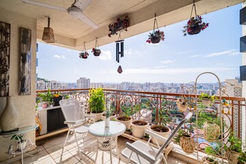 Balcony in 4 BHK Apartment at Hiranandani Gardens Somerset, Powai – for Sale