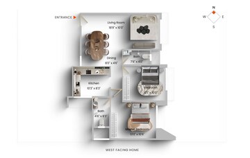 Floor Plan in 2 BHK Apartment at Arkade Aspire, Goregaon East – for Sale