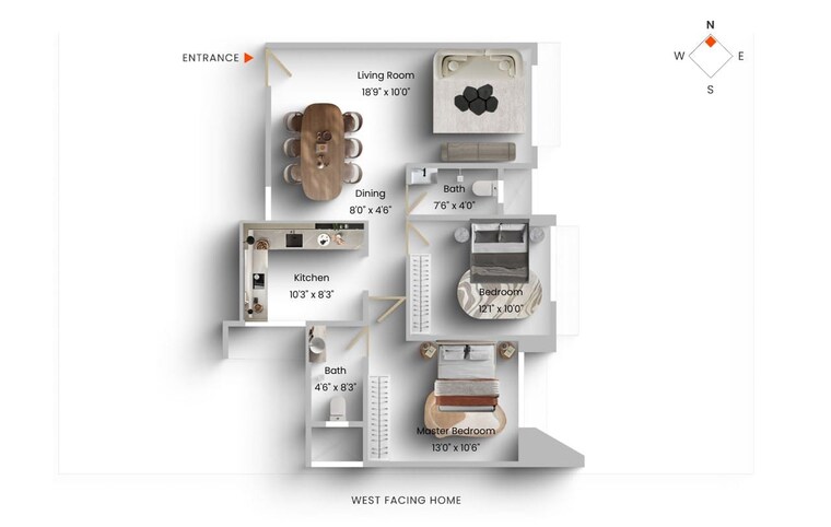 Floor Plan, arkade-aspire 2 Bedroom 706 Sq.Ft. Apartment In Goregaon East Mumbai 9306175