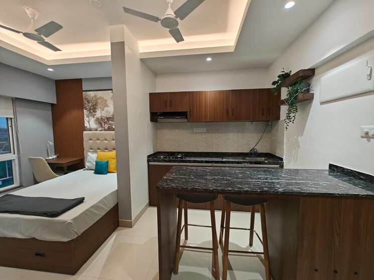 Kitchen, gera-world-of-joy Studio 300 Sq.Ft. Apartment In Kharadi Pune 9306197