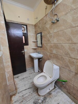 Bathroom in 1 BHK Builder Floor at Sushant Lok ii – for Rent