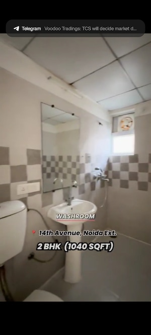 Bathroom in 2 BHK Apartment at Panchsheel Greens II, Sector 16 Greater Noida – for Sale