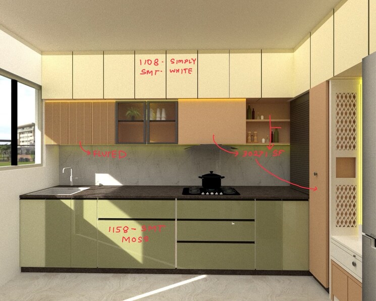 Kitchen, gaikwad-nirvanas 3 Bedroom 1500 Sq.Ft. Apartment In Wakad Pune 9306878