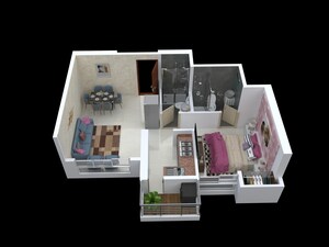 Floor Plan in 2 BHK Apartment at Purvesh Kurm Casa, Chinchpada Gaon – for Sale