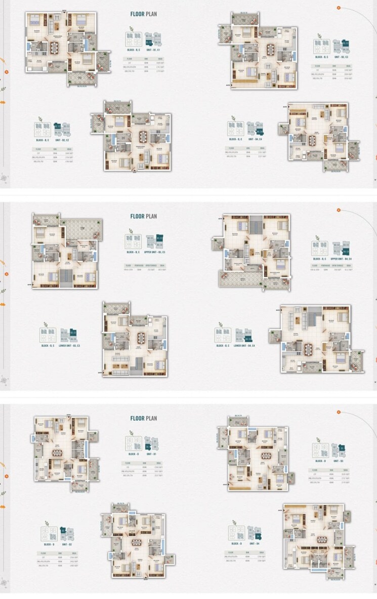 Floor Plan, bariatu 3 Bedroom 2104 Sq.Ft. Apartment In Bariatu Ranchi 9307474