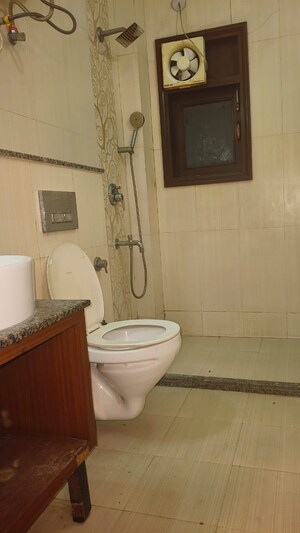 Bathroom in 3 BHK Builder Floor at Chittaranjan Park – for Rent