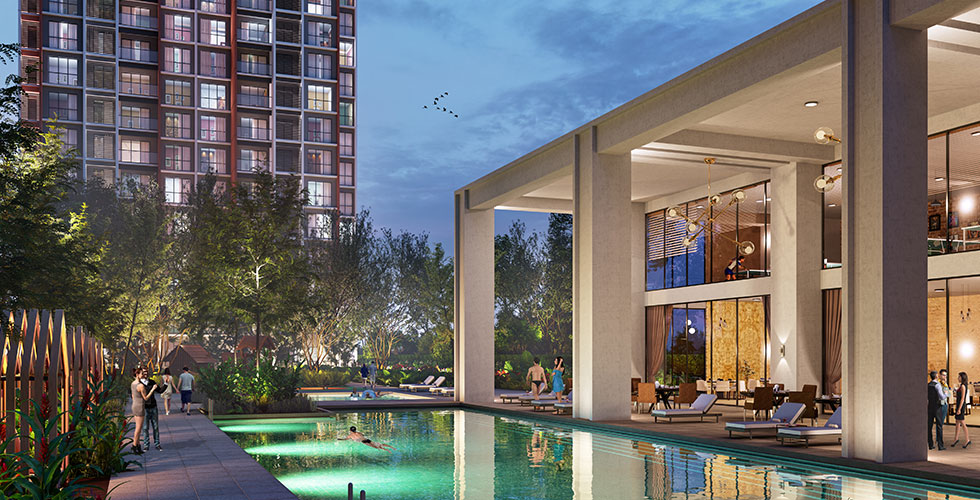 3 BHK + Servant Room 1280 Sq.Ft. Apartment in Lodha Estilo