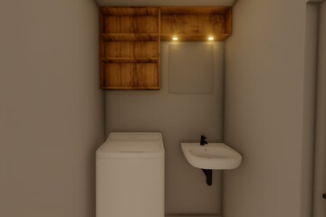 Bathroom in 1 BHK Apartment at Brigade El Dorado, Bagaluru – for Rent