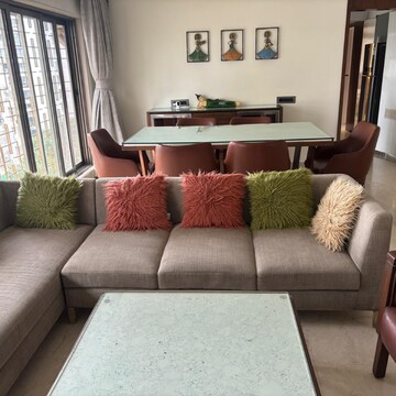 Living Room in 3 BHK Apartment at Shah Shanti Villa, Irla – for Rent