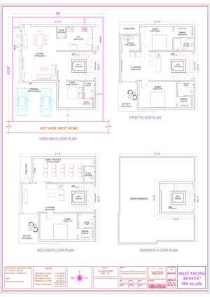 Floor Plan in 4 BHK Villa at Tukkuguda – for Sale
