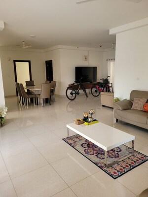 Living Room in 4 BHK Apartment at Prestige High Fields, Gachibowli – for Rent