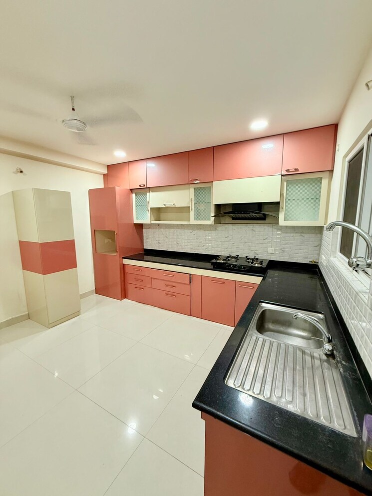 Kitchen, movie-towers 3 Bedroom 2600 Sq.Ft. Apartment In Kokapet Hyderabad 9308688