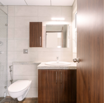 Bathroom in 3 BHK Apartment at Sobha Windsor, Nagondanhalli – for Rent