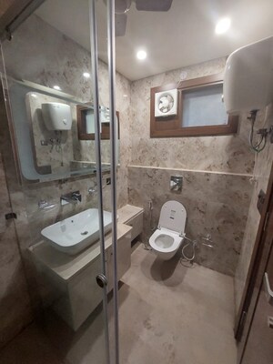 Attached Bathroom in 3 BHK Builder Floor at Arya Chittaranjan Park, Kalkaji – for Rent