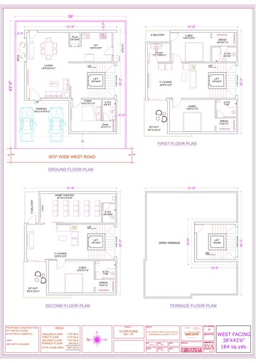 Floor Plan in 4 BHK Villa at Bongloor – for Sale
