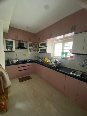 Kitchen in 3 BHK Apartment at Lakshmi Cadillac, Kondapur – for Rent