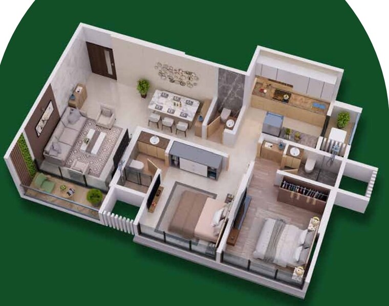 Floor Plan, goregaon east 2 Bedroom 750 Sq.Ft. Apartment In Goregaon East Mumbai 9309373