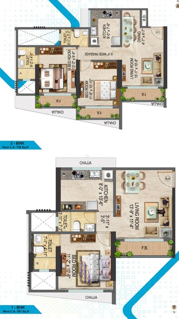 Floor Plan in 3 BHK Apartment at Malad West – for Sale