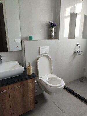 Bathroom in 1 BHK Builder Floor at Ram Cooperative, Sector 43 – for Rent